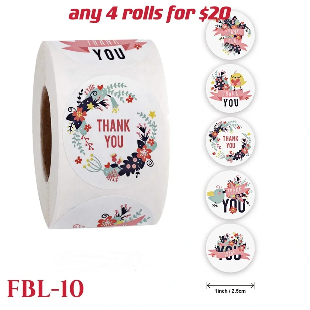 4 rolls of Thank you stickers-#FBL-20 - Picture 5 of 15